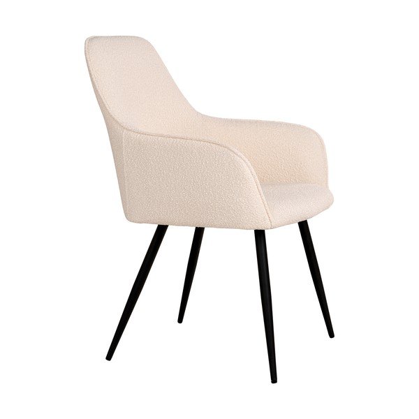 Krémszínű kárpitozott karfás étkezőfotel szett 2 db-os Harbo – House Nordic-image-2