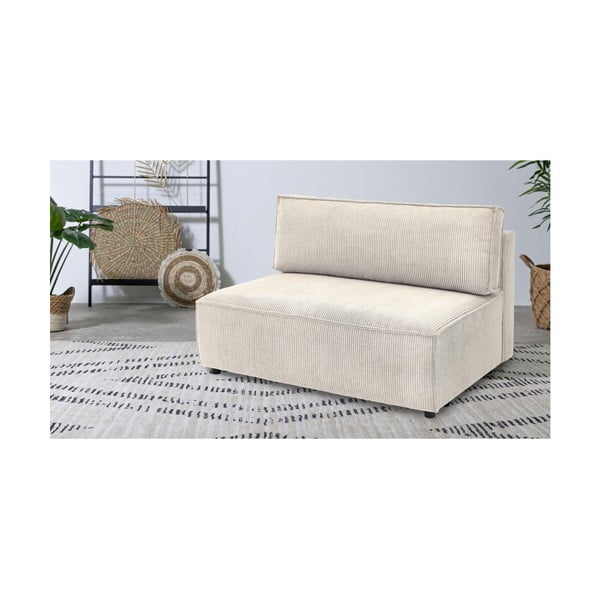 Krémszínű kordbársony kanapé modul (középső rész) Nihad modular – Bobochic Paris-image-1