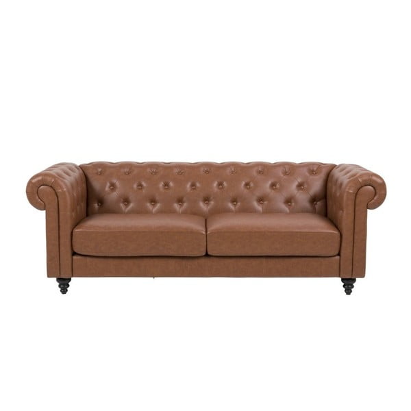 Charlietown barna műbőr kanapé, 219 cm - Actona