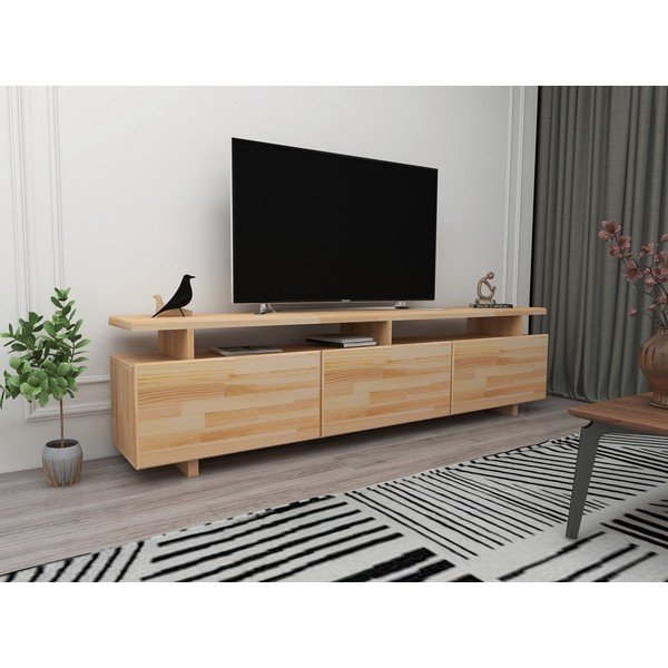 Natúr színű borovi fenyő TV-állvány 174x52 cm Natural – Kalune Design-image-1