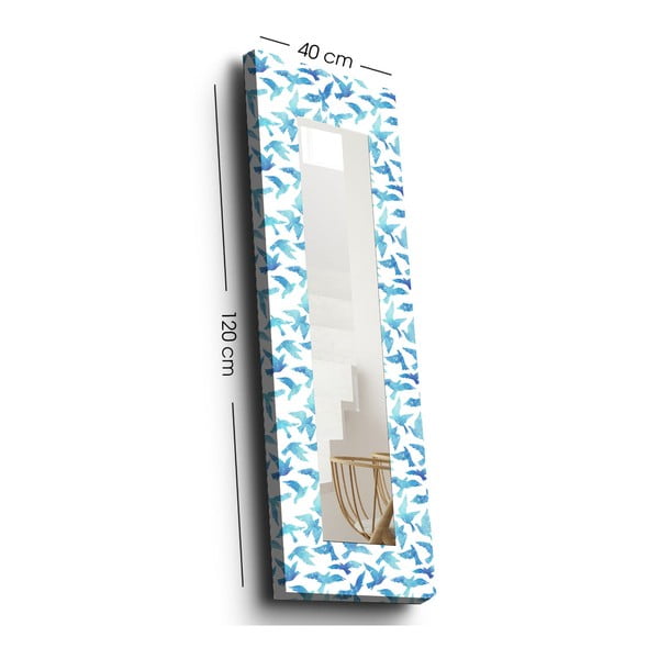 Fali tükör tömörfa kerettel 40x120 cm – Wallity-image-4