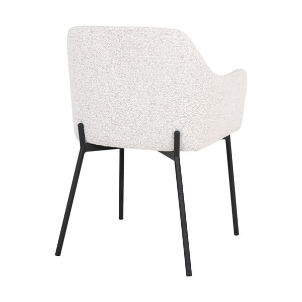 Fehér kárpitozott karfás étkezőfotel Melilla – House Nordic-image-4