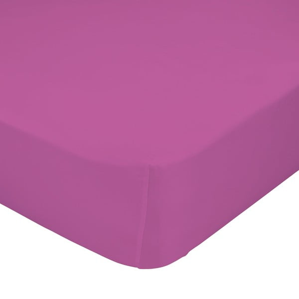 Sötét rózsaszín pamut elasztikus lepedő, 70 x 140 cm