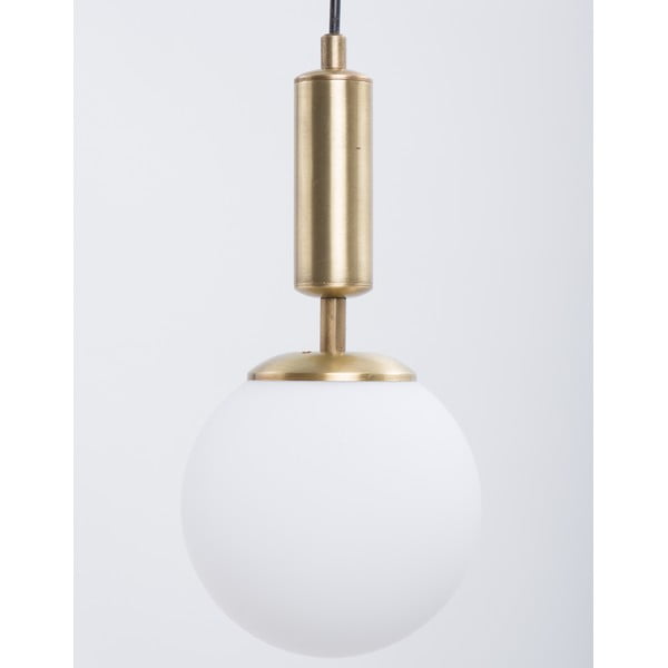 Fehér-aranyszínű függőlámpa üveg búrával ø 15 cm Monera – Squid Lighting-image-1