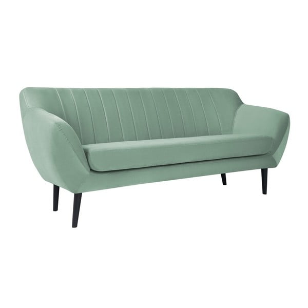 Toscane mentol zöld kétszemélyes kanapé, fekete lábakkal - Mazzini Sofas-image-1