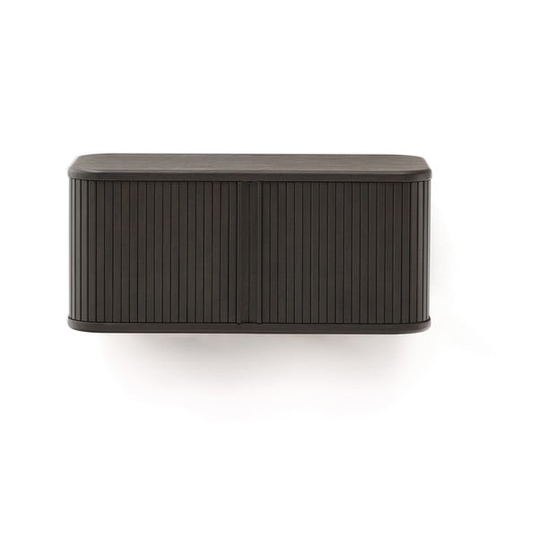 Sötétbarna fali mosdó alatti szekrény kőrisfa dekorral 90x40 cm Mailen – Kave Home