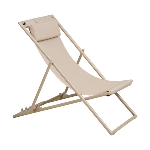 Bézs fém kerti napozóágy Curtis – House Nordic-image-2