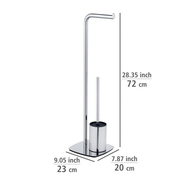 Rozsdamentes acél WC-papír tartó állvány WC-kefével Iria – Wenko-image-4