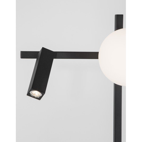 Fehér-fekete fém LED állólámpa hajlítható szerkezettel üveg búrával (magasság 150 cm) Joline – Nova Luce-image-3