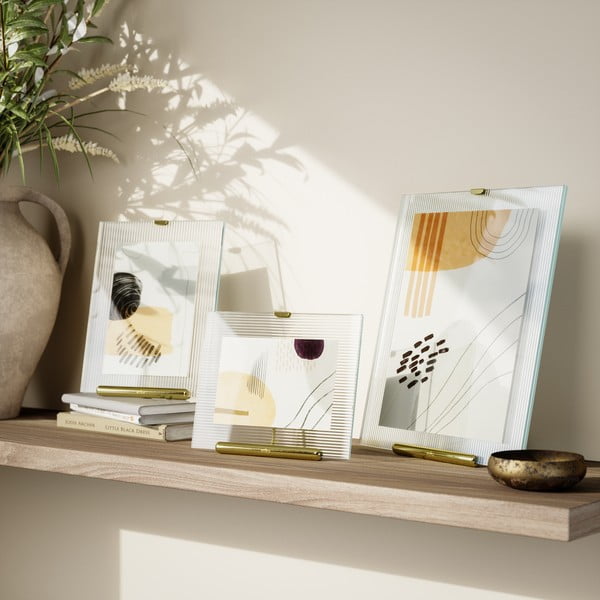 Aranyszínű üveg álló képkeret 19x23 cm Flute – Umbra-image-1