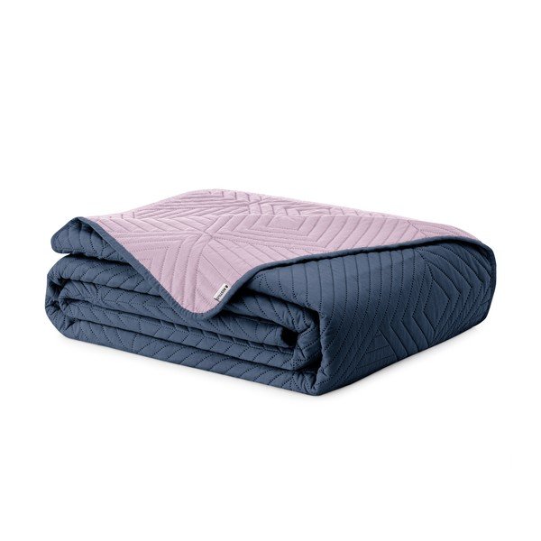 Rózsaszín-sötétszürke mikroszálas steppelt ágytakaró 240x260 cm Softa – Restilo