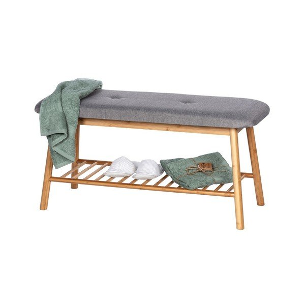 Szürke-barna bambusz ülőkés cipőtartó Bahari – Wenko-image-3