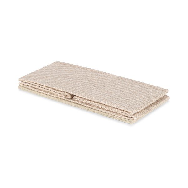 Bézs textil tárolódoboz 28x12x12 cm Sandy – Compactor-image-1