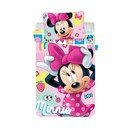 Rózsaszín pamut gyerek ágyneműhuzat babaágyhoz 100x135 cm Minnie "Sweet" – Jerry Fabrics