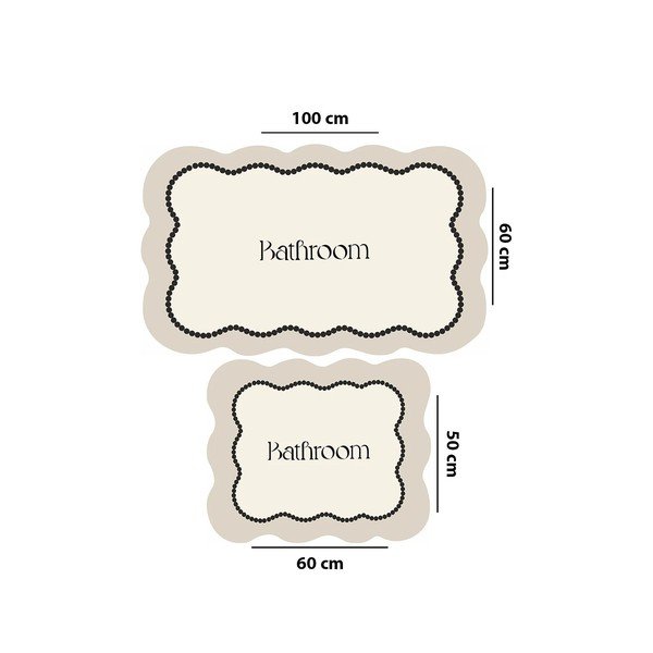 Krémszínű fürdőszobai kilépő szett 2 db-os 60x100 cm Bounde – Foutastic-image-2