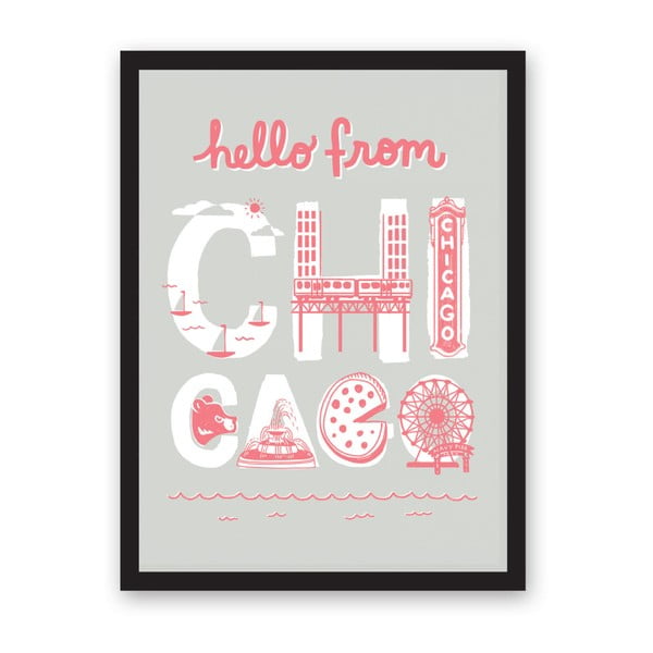 Hello From Chicago poszter, 29,7 x 42 cm - Ohh Deer