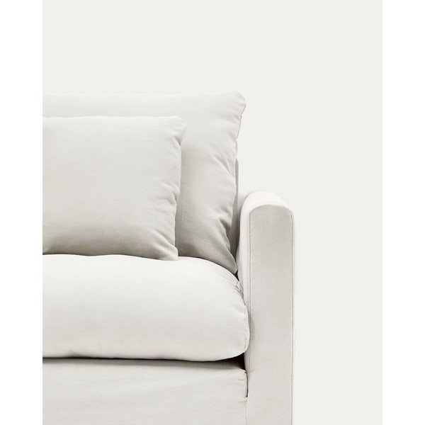Fehér fotel huzat 92 cm Nora – Kave Home-image-3