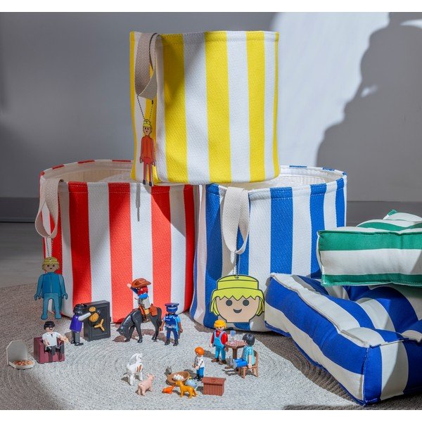 Kék textil játéktároló kosár ø 30x28 cm Stripes – Playmobil-image-1