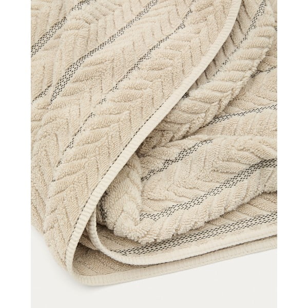 Bézs frottír pamut fürdőlepedő 90x150 cm Rune – Kave Home-image-2