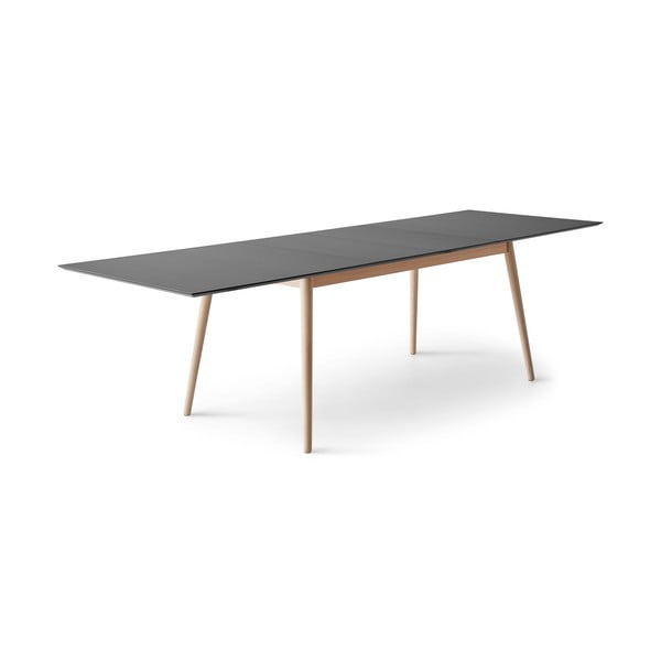 Fekete-natúr színű bővíthető étkezőasztal fekete asztallappal 100x210 cm Meza – Hammel Furniture-image-1