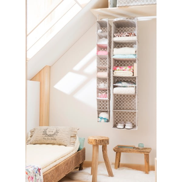 Bézs hatrekeszes függő rendszerező, szélesség 30 cm - Compactor-image-4