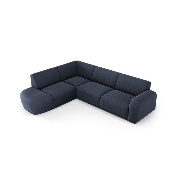 Sötétkék bársony sarokkanapé Erin – Micadoni Home-image-4