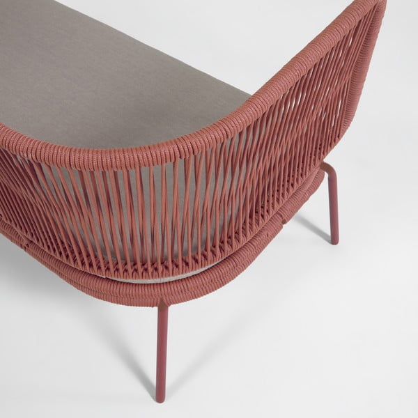 Nadin terrakotta színű acélszerkezetű kerti kanapé - Kave Home-image-1