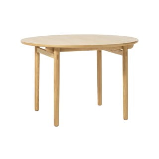 Kerek bővíthető étkezőasztal tölgyfa dekorral ø 120 cm Carno – Unique Furniture