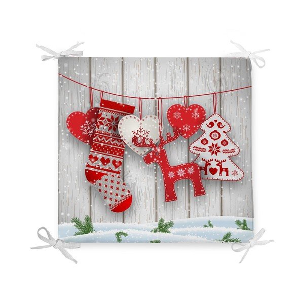 Xmas Symbols karácsonyi pamutkeverék székpárna, 42 x 42 cm - Minimalist Cushion Covers