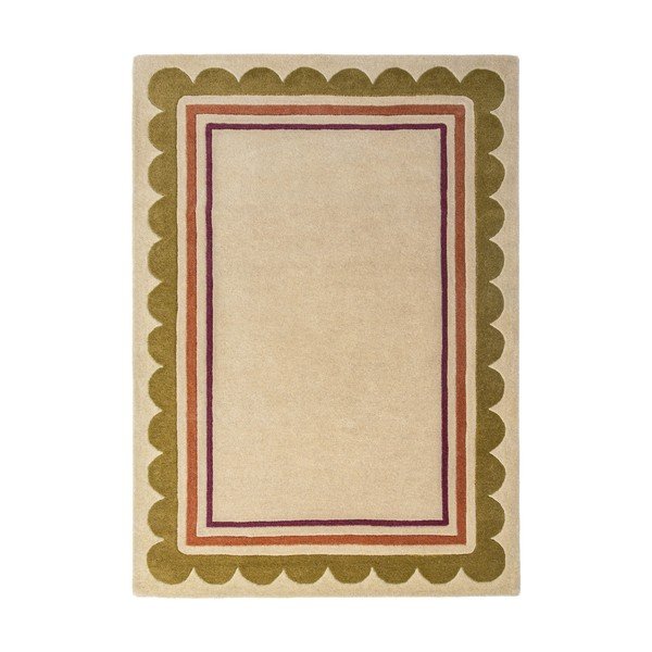 Natúr színű kézi szövésű gyapjú szőnyeg 120x170 cm Lois – Flair Rugs