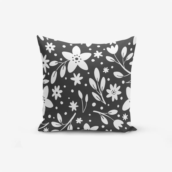 Fume Background Flower Modern pamutkeverék párnahuzat, 45 x 45 cm - Minimalist Cushion Covers