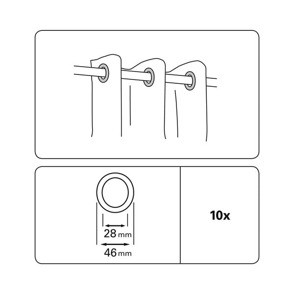 Ringli karika készlet függönyhöz 10 db-os - Gardinia-image-2