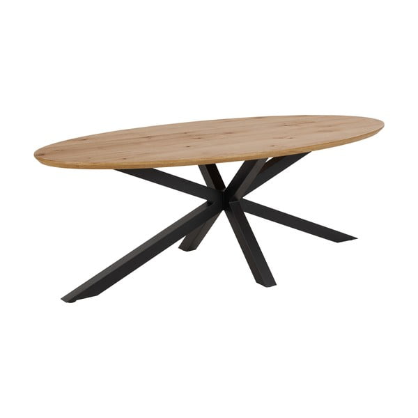 Étkezőasztal tölgyfa dekoros asztallappal 100x220 cm Heaven – Actona-image-3