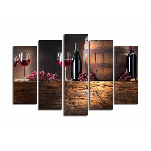 Bottle Of Wine többrészes kép, 105 x 70 cm