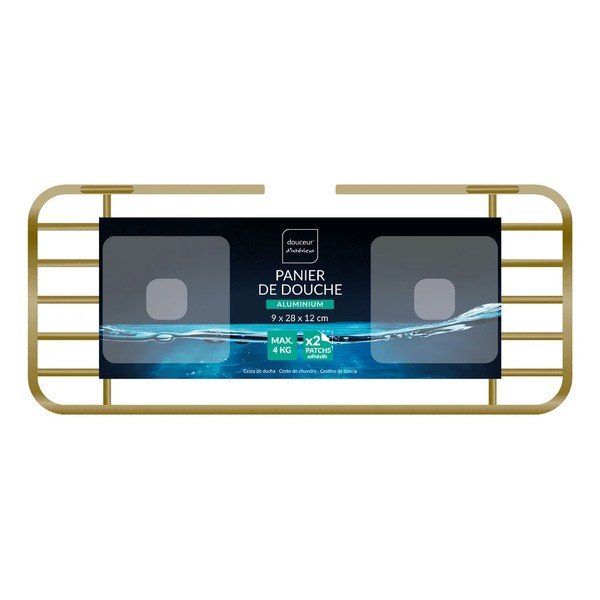 Aranyszínű öntapadós-sarok fürdőszobai polc Filaire Aluminium – douceur d'intérieur-image-1