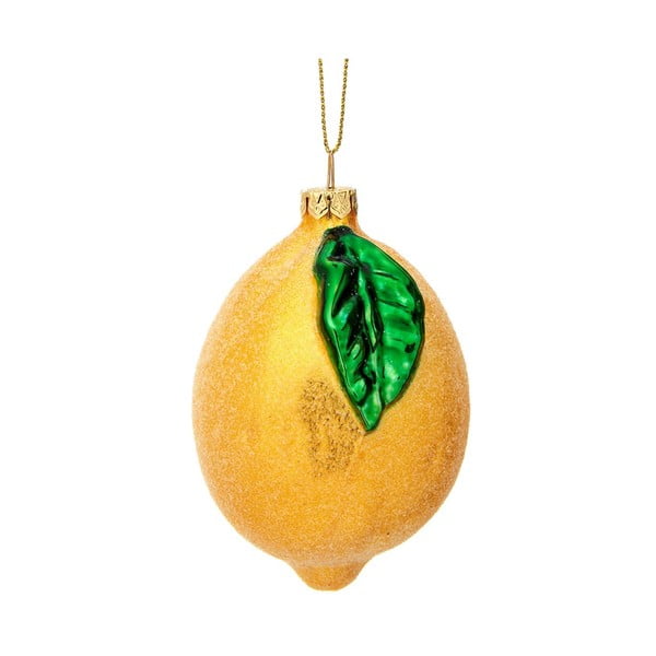 Üveg kézzel készített karácsonyfadísz ø 6 cm Shimmering Lemon – Sass & Belle