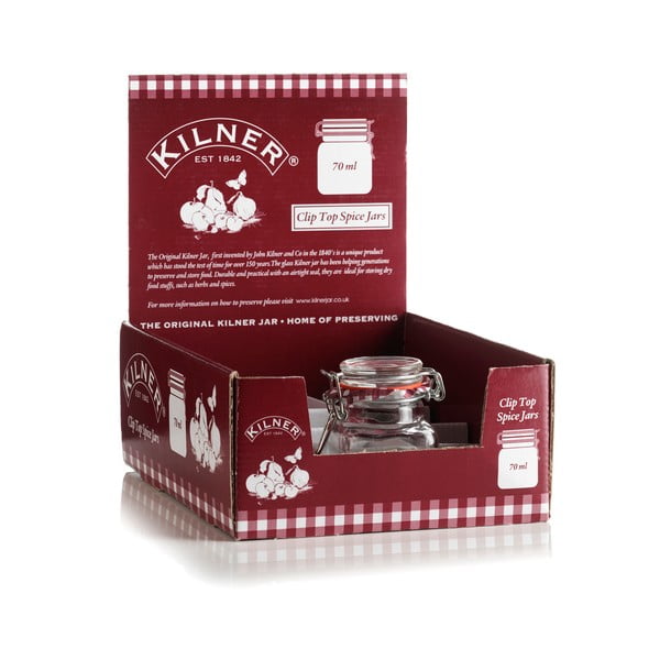 Szögletes, csatos üveg, 70 ml - Kilner-image-1
