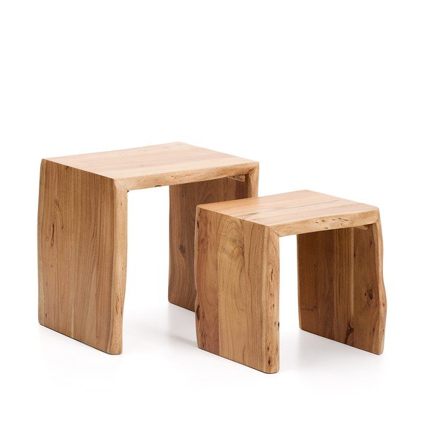 Akácfa tárolóasztal szett 2 db-os 40x50 cm Lomiri – Kave Home