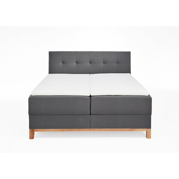 Sötétszürke boxspring ágy tárolóhellyel 180x200 cm Catania - Meise Möbel-image-4