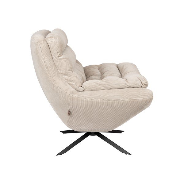 Fehér bársony fotel Vince – Dutchbone-image-3