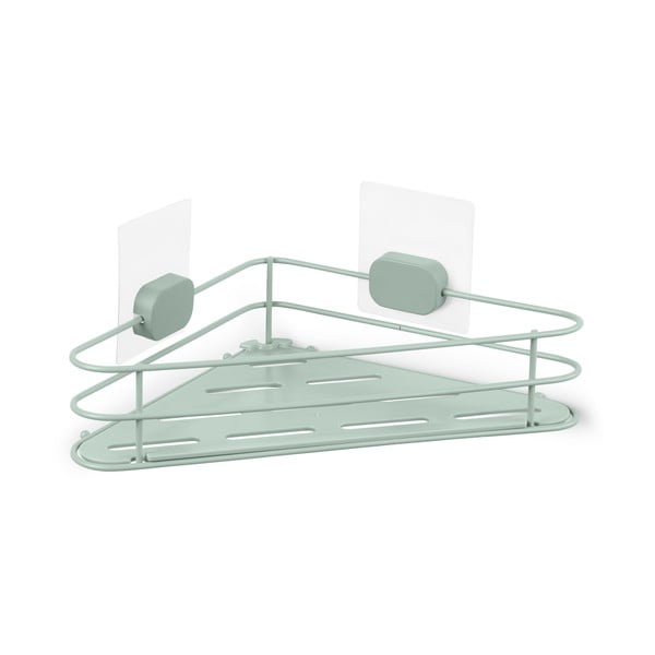 Zöld öntapadós fém fürdőszobai sarokpolc Grena – Compactor-image-2