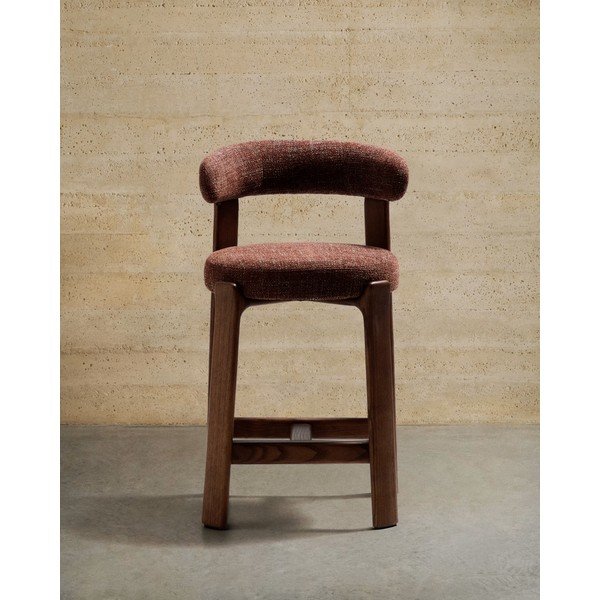 Barna-sötét natúr színű kőrisfa bárszék (ülésmagasság 65 cm) Granite – Kave Home-image-2