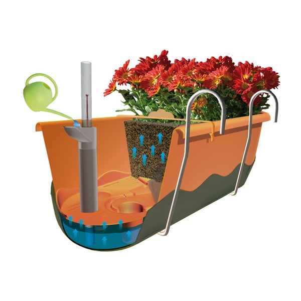 Mareta zöld önöntöző virágláda, hosszúság 60 cm - Plastia-image-3