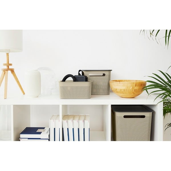 Bézs tárolókosár újrahasznosított műanyagból Brisen - Rotho-image-2