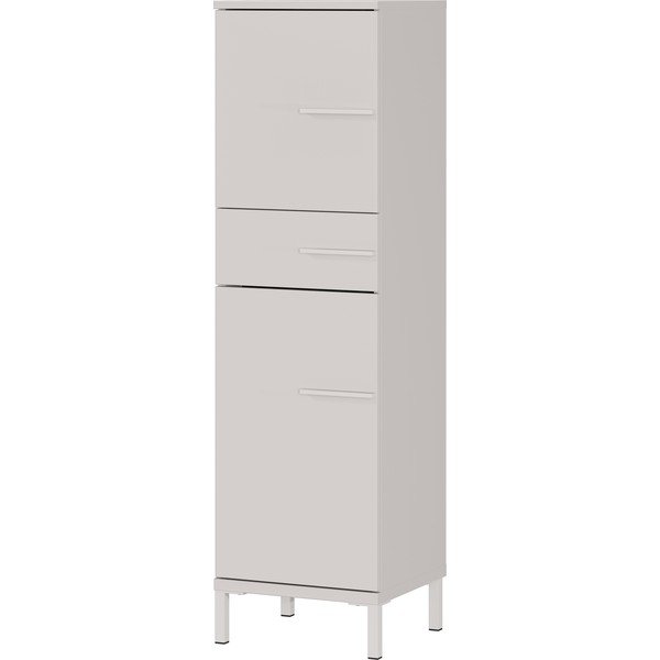 Krémszínű matt magas-keskeny fürdőszoba szekrény 34x123 cm Laurino – Germania