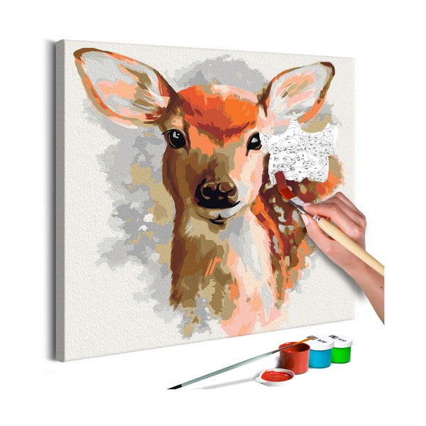 Charming Fawn DIY készlet, saját vászonkép festése, 40 x 40 cm - Artgeist