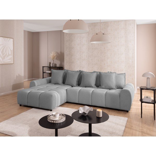 Szürke sarokkanapé (bal oldali-heverő résszel) Albane  – Ropez-image-1