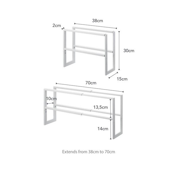Fehér fém teleszkópos cipőtartó állvány Line – YAMAZAKI-image-3