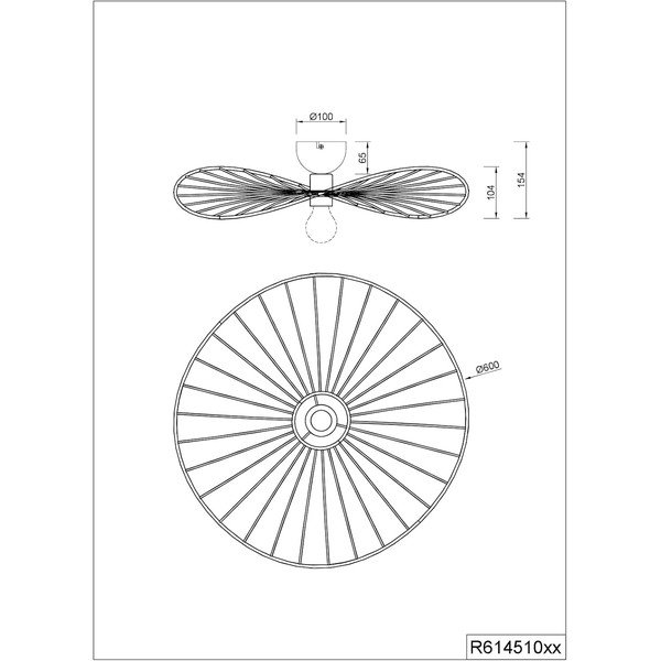 Fehér mennyezeti lámpa ø 60 cm Chapeau – Reality-image-4