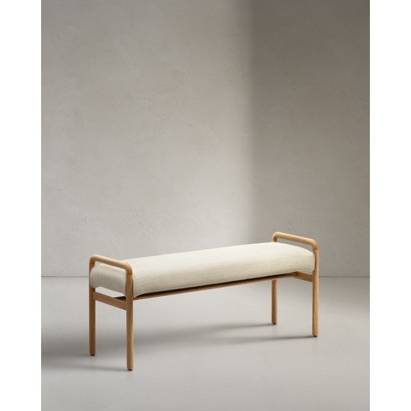 Krémszínű-natúr színű pad Macaret – Kave Home-image-1